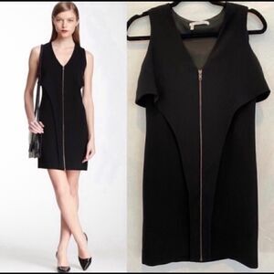 DEREK LAM SEXY ZIP FRONT BLACK SLEEVELESS DRESS 0